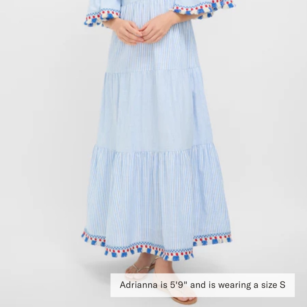 Tuckernuck Light Blue Maxi Dress with Colorful Tassels - Picture 2 of 13